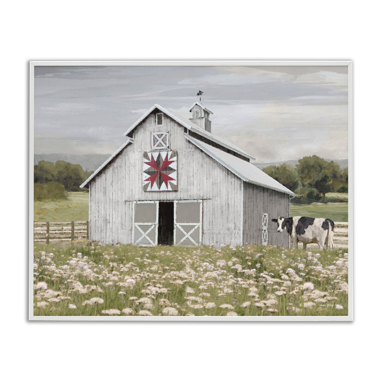 Stupell Industries Rustic Barn Meadow Framed Giclee Wall Art Design by Amber Sterling